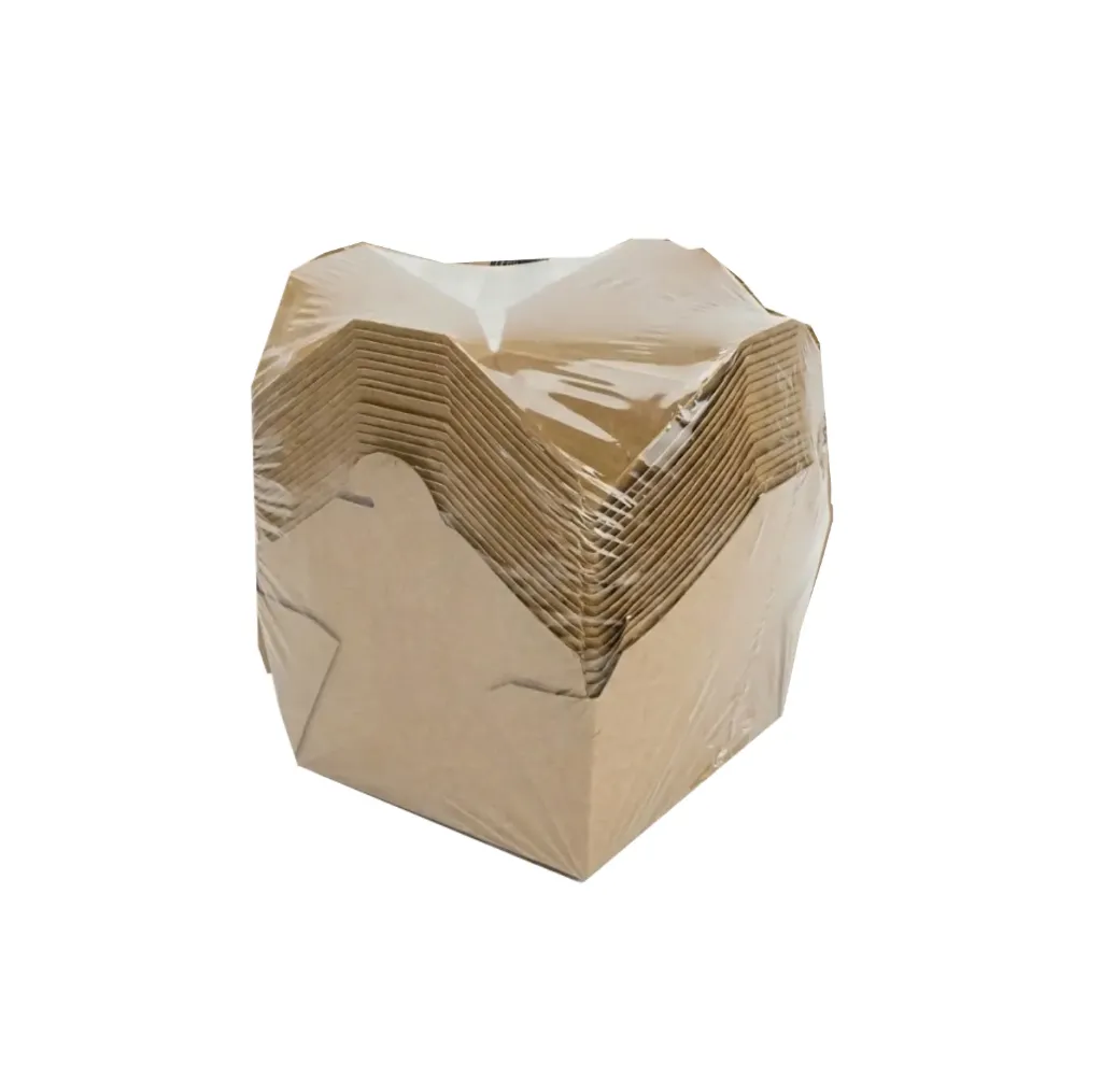 [PACK 25 STREET BOX 500] Pack 25 Boites en carton Kraft alimentaire ingraissable volume 500 ml BIOPACK STREET BOX ATTESTATION SANITAIRE 2024/035 EA/51/2024