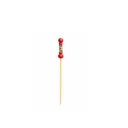 Pique avec extrémité décoré en bois ROUGE 437-13 ( 1 unité de vente = sac de 100 pièces) (100 sacs par carton)