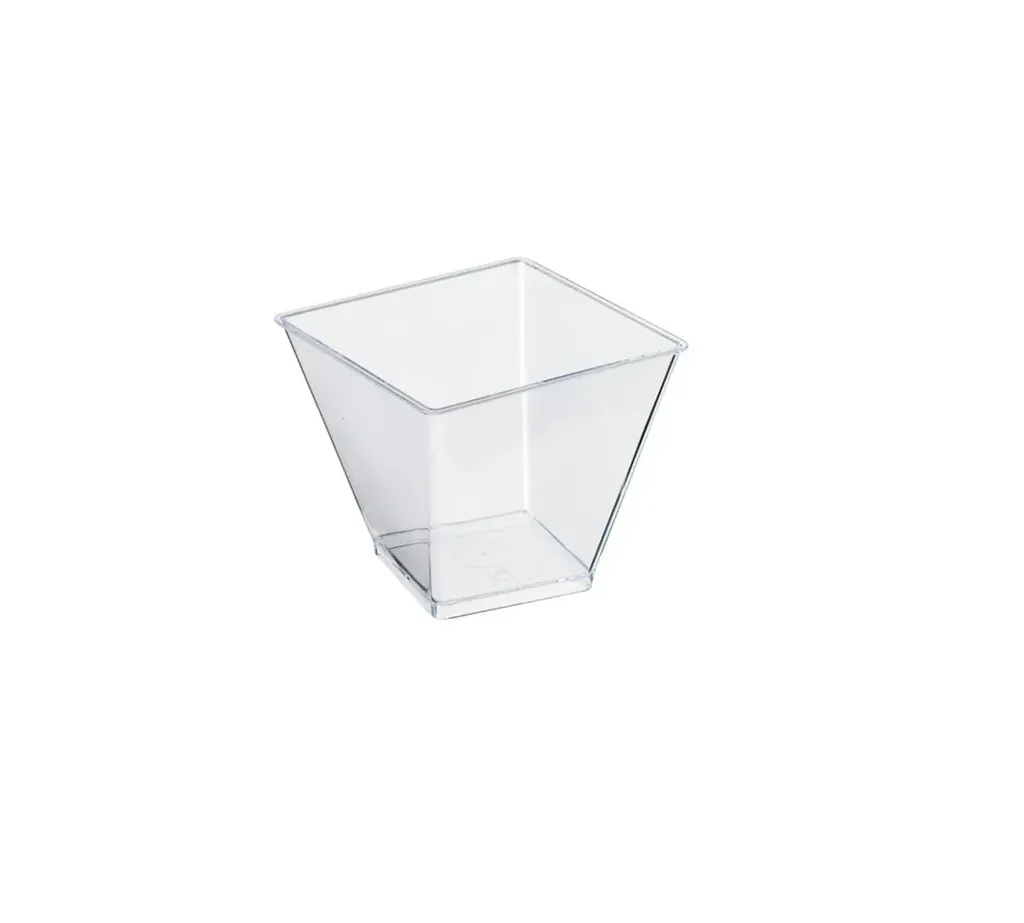 Verrine carré 60 cc en PS Crystal MK_11 CP  (sac de 50 unités)( 1000 unités par carton)