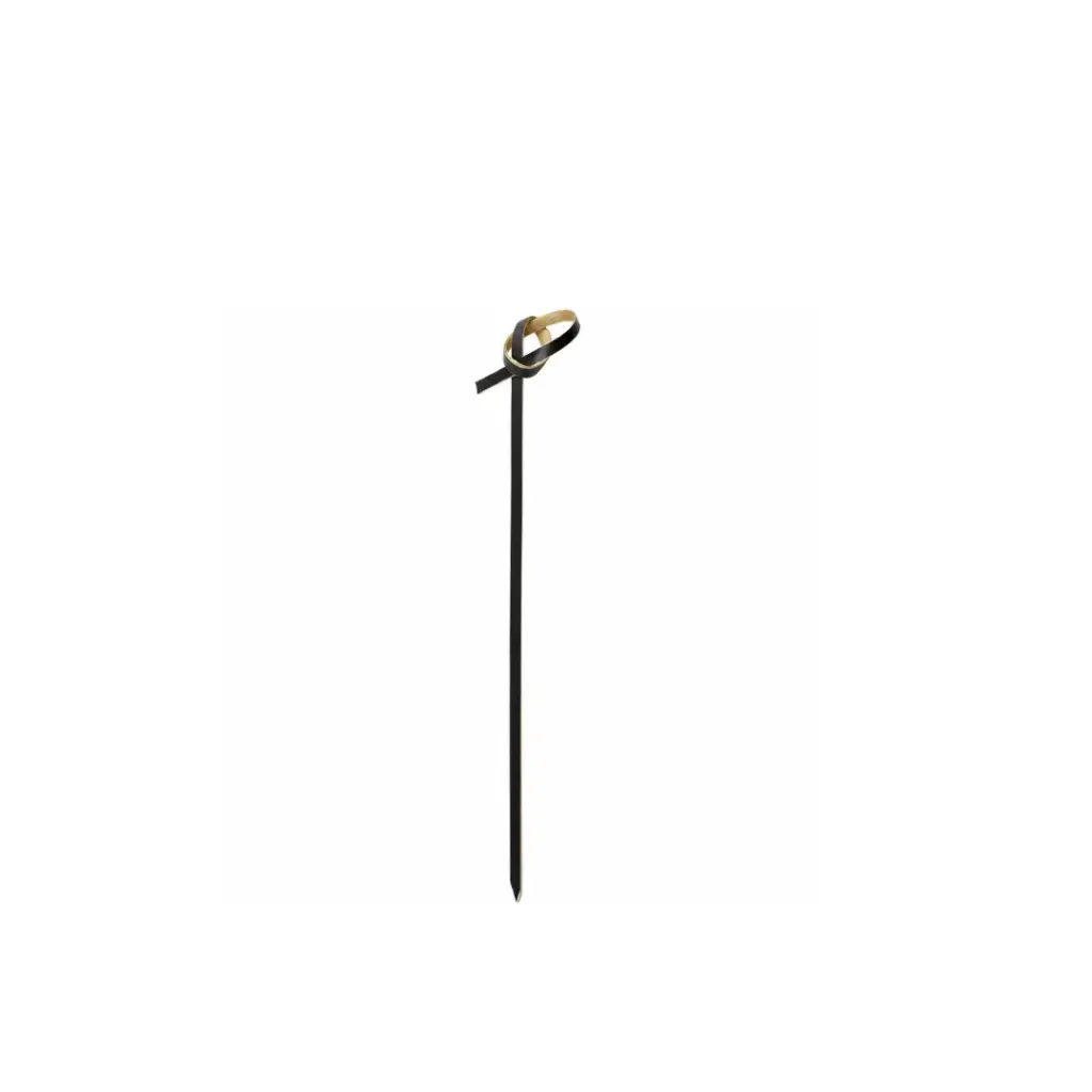 [PIQUE_NOEUD_BOIS_NOIR_9CM] Piques décoratives en bambou avec nœud SR249-6 ( 1 unité de vente = sac de 100 pièces) ou (100 sacs par carton)