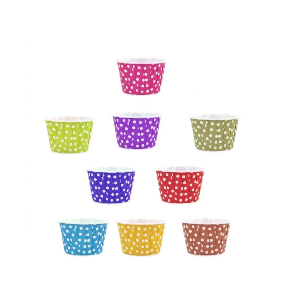 [Cupcake_colore_point] Boîte à cupcake en papier avec points blanc GOLDEN ( 1 unité de vente = sacs de 25 pièces)(40 sacs par carton )