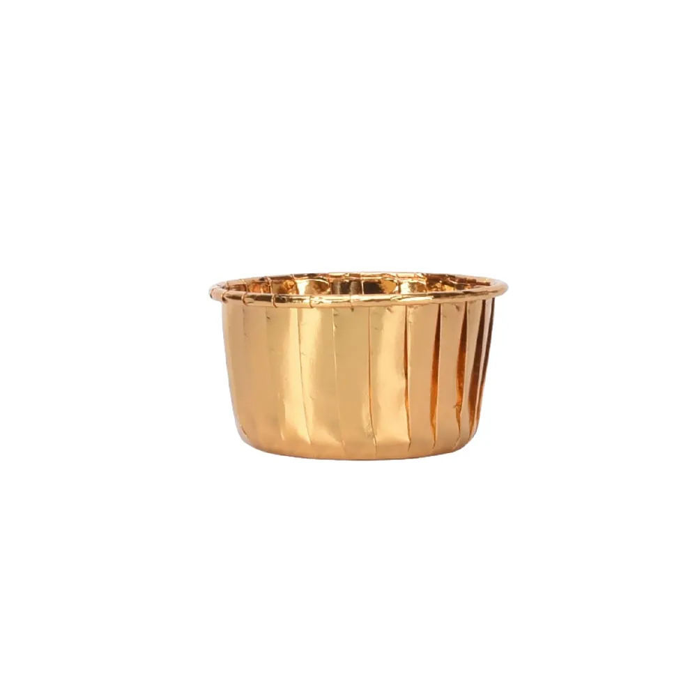[Cupcake_lazer_rond_dore] Boîte à cupcake lazer rond doré (carton de 120 packs) (pack= 25 unités)