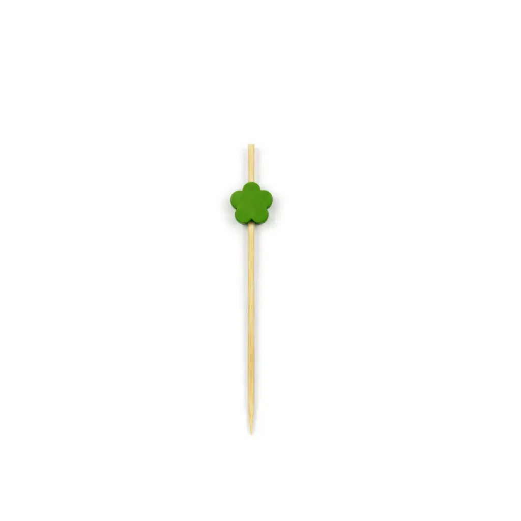 [PIQUE_437-14_FLEURE_VERTE] PIQUE en bois FLEURE VERTE 437-14 ( 1 unité de vente = sac de 100 pièces) (100 sacs par carton)