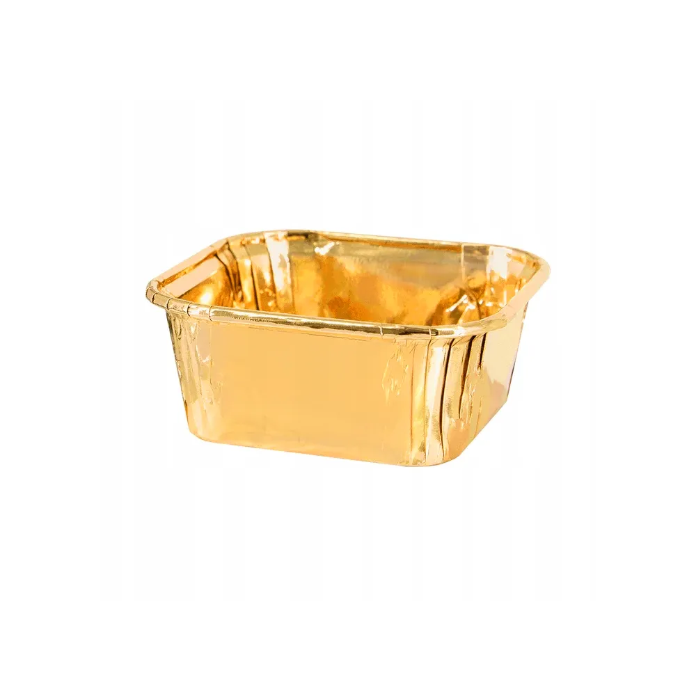 [Cupcake_lazer_carre_dore] Boîte à cupcake lazer carré doré (pack= 25 unités)
