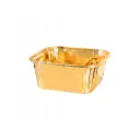 Boîte à cupcake lazer carré doré (pack= 25 unités)