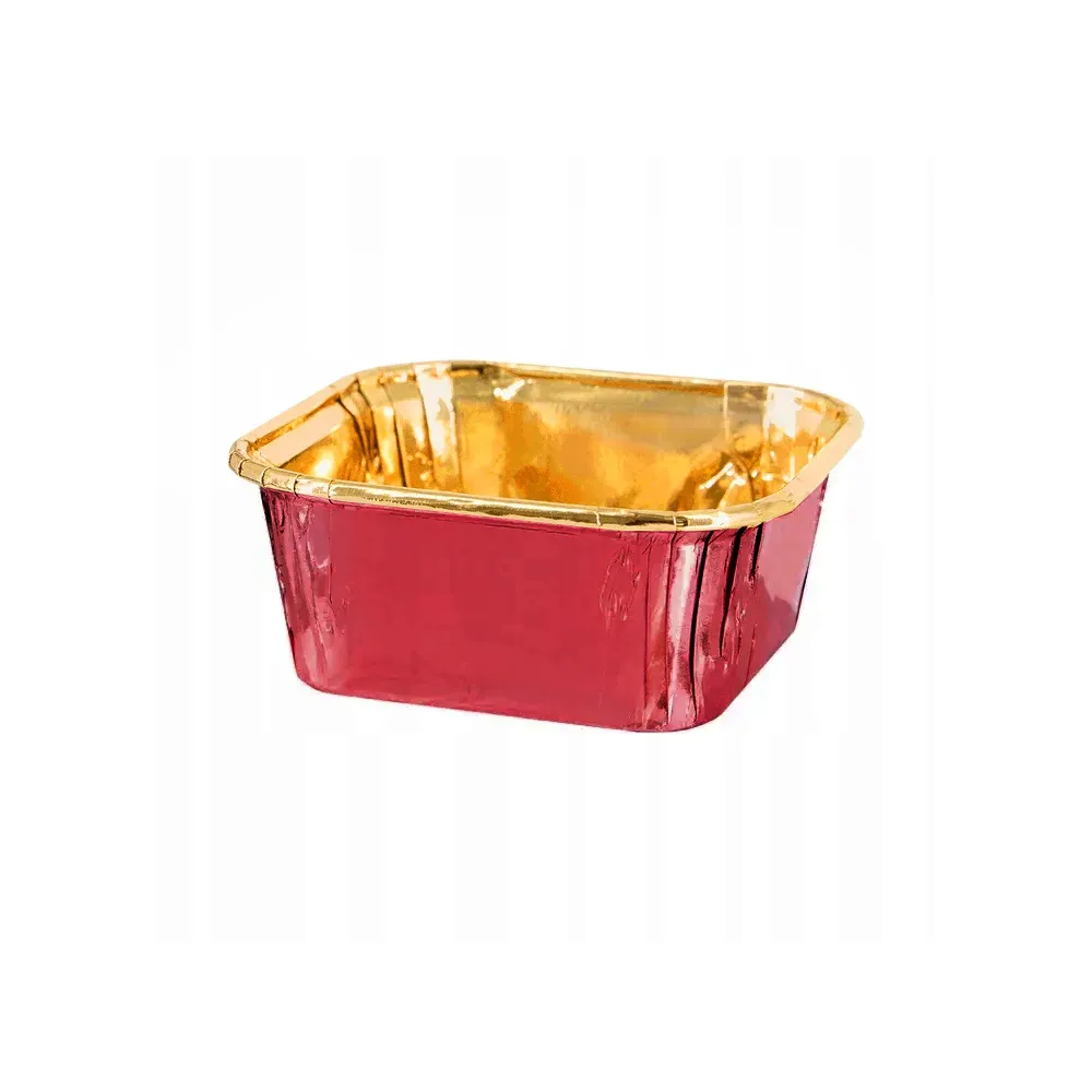 [Cupcake_lazer_carre_rouge] Boîte à cupcake lazer carré rouge( paquet de 25 unités) 246-165