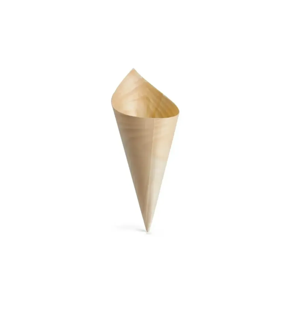 [50062_VERRINE_CONIQUE_45_90_130MM] VERRINE CONIQUE EN BOIS 45*90MM REF 50062 (100 PCS par Boite) (12 boites par carton) PLUS